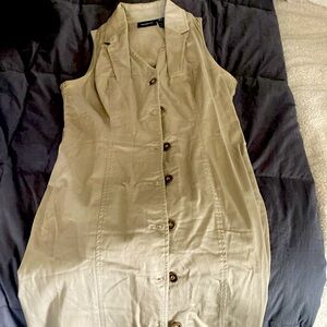 Khaki button down dress